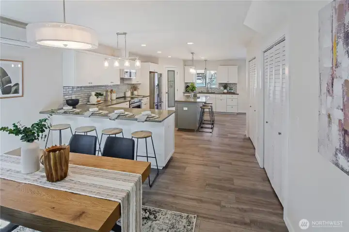 Dining room open to the kitchen