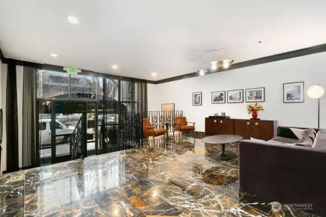 Updated and well maintained lobby.