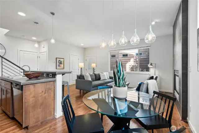 Adjacent dining area perfect for everyday meals or entertaining.