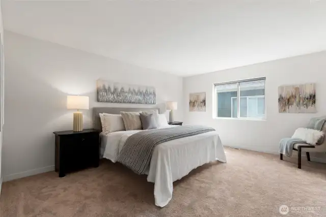 Generous primary suite with large closet and en suite bath.