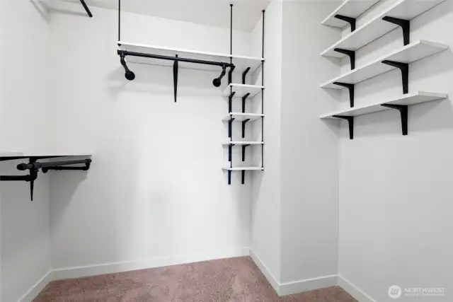 Large walk in closet off of the primary bath