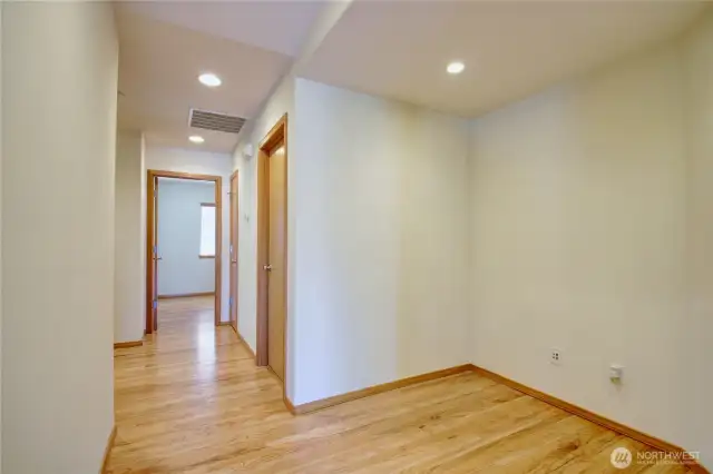 Hallway, with office nook or play area