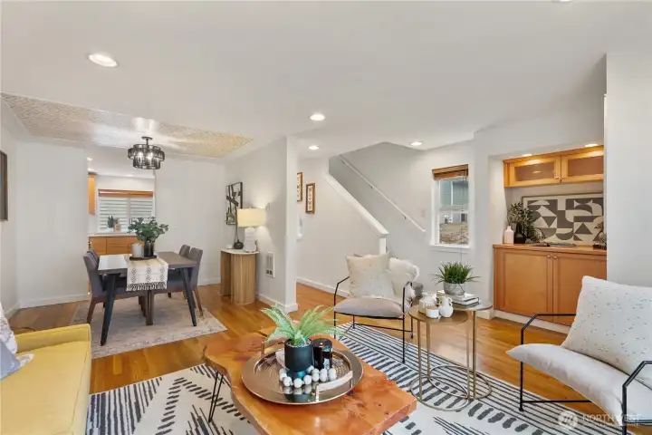 Ideal layout makes the living spaces feel like a single family home