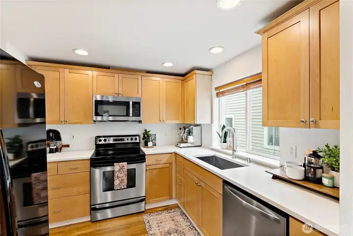Brand new backsplash, counters, sink, faucet