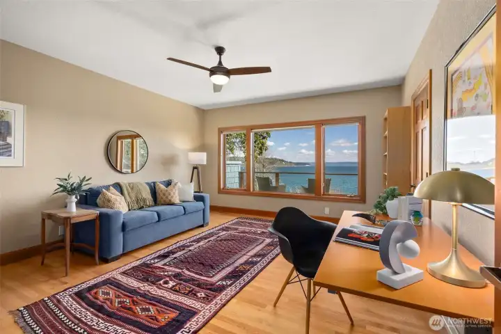 Upper floor ensuite bedroom with views currently used as a den.