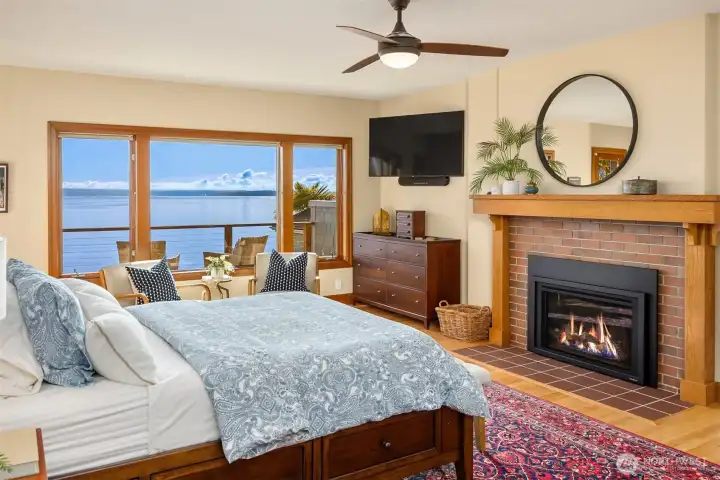 Gas fireplace in your resort quality primary bedroom.