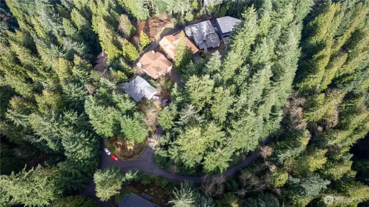 Corner lot up to a quiet cul-de-sac