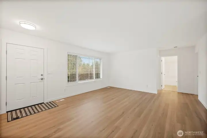 "Split floor plan with Primary on one side of house"