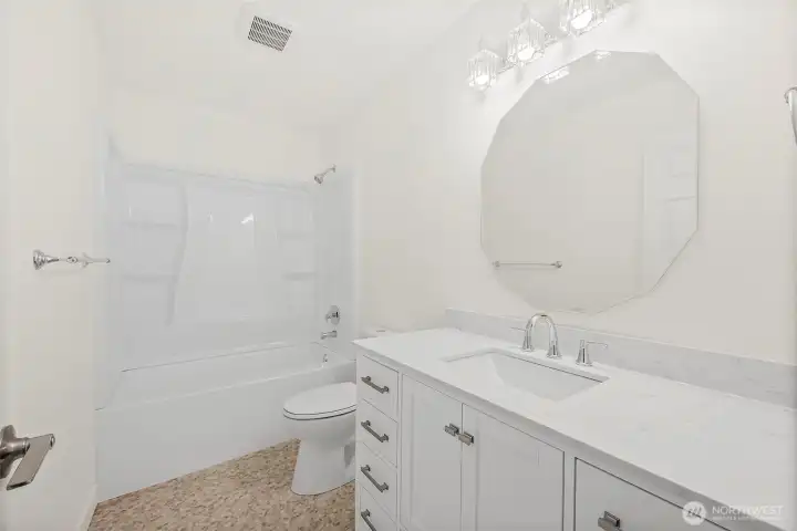 Hall Bathroom with new EVERYTHING !
