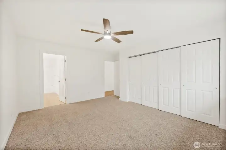 "Primary is oversized and has large closet with en suite"