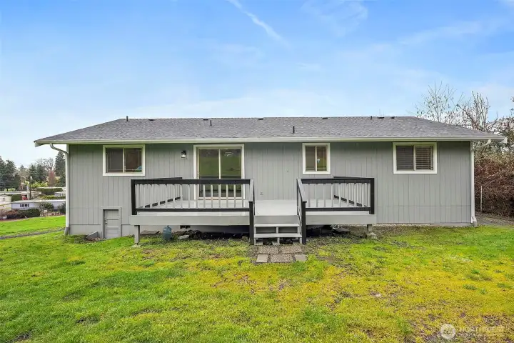 "Brand new roof and gutters/ new paint inside and out"