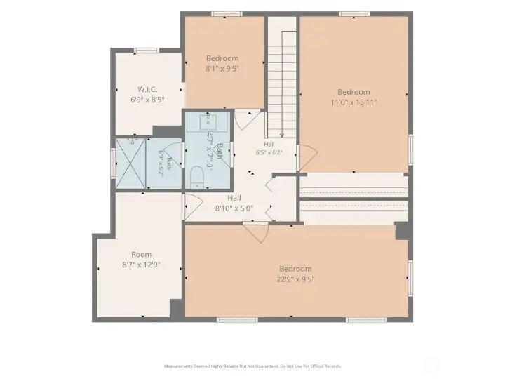 Upper level floor plan
