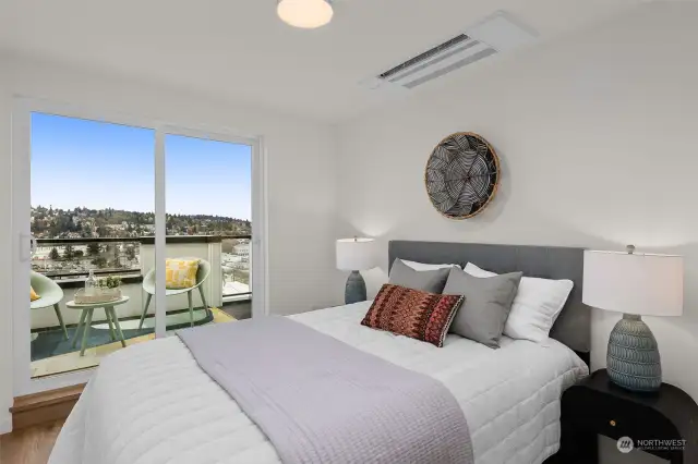 The primary bedroom is a true oasis, complete with a private balcony. Unwind with sunsets while soaking in the picturesque views.