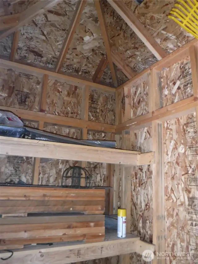 Inside shed