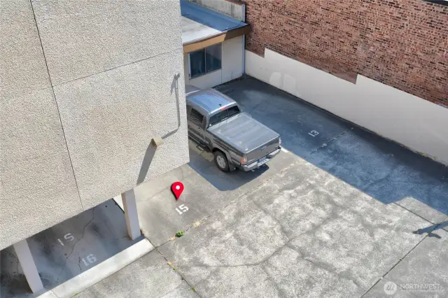 Assigned parking space #15.