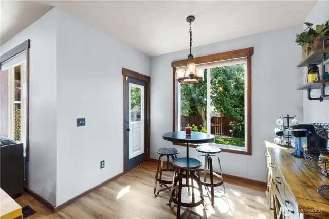 Eating Nook off Kitchen with door to covered back Patio!