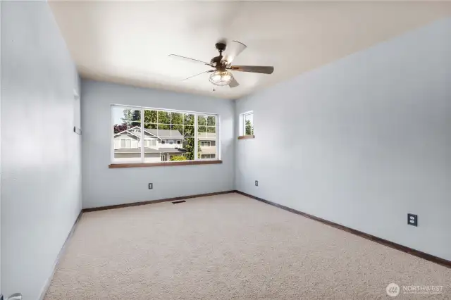 Bedroom 3 also has a ceiling fan and brand new carpet!