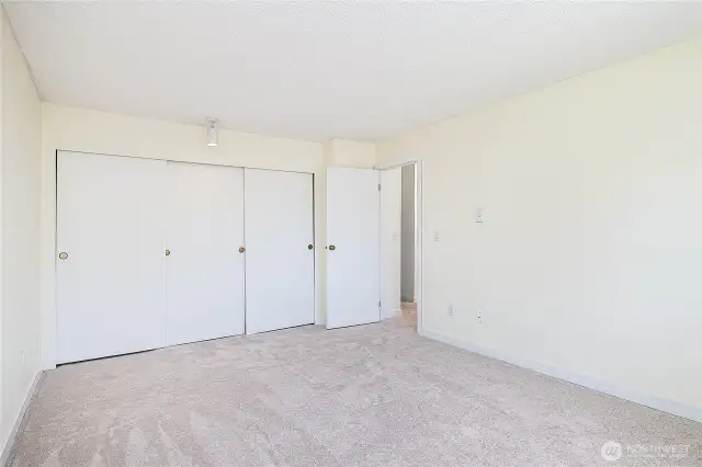 Primary bedroom with large closet.