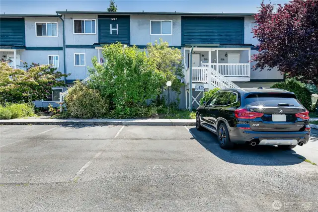 One outdoor parking space in front of unit.