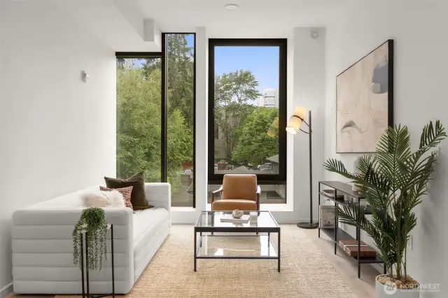 Operable windows, Oak Engineered Hardwood flooring and Mitsubishi mini-split.