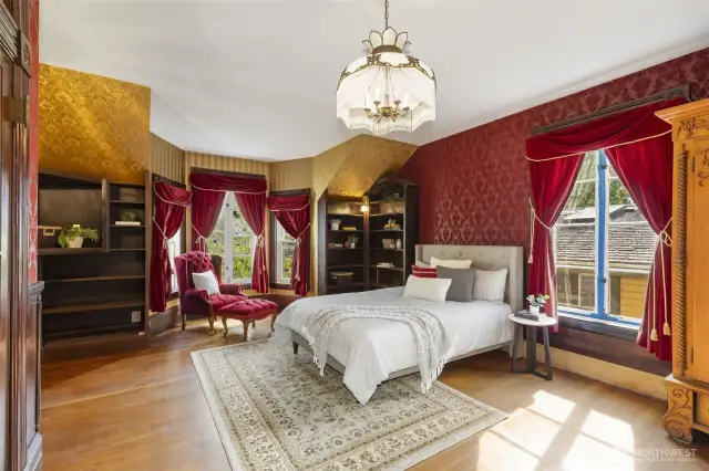 Primary off the backside with lots of Victorian closet space and a newly added bathroom!