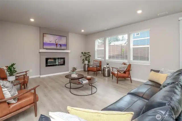 Built in fireplace.