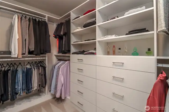 Custom primary closet system added.