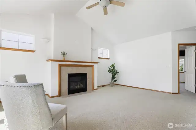 A Propane Fireplace and Vaulted Ceilings for Cozy Evenings