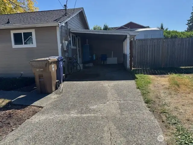 View of driveway to the carport.