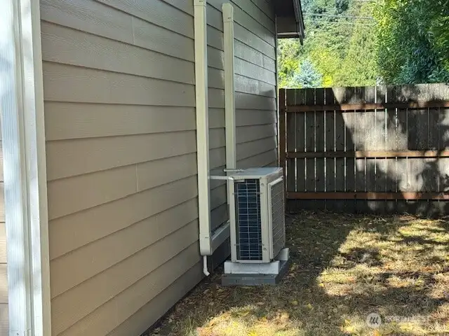 The Hp-mini split system is in the back side yard.