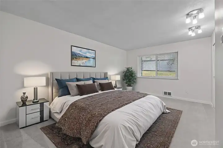 Huge Primary bedroom with virtual staging
