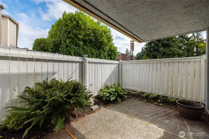 Serene and private back patio