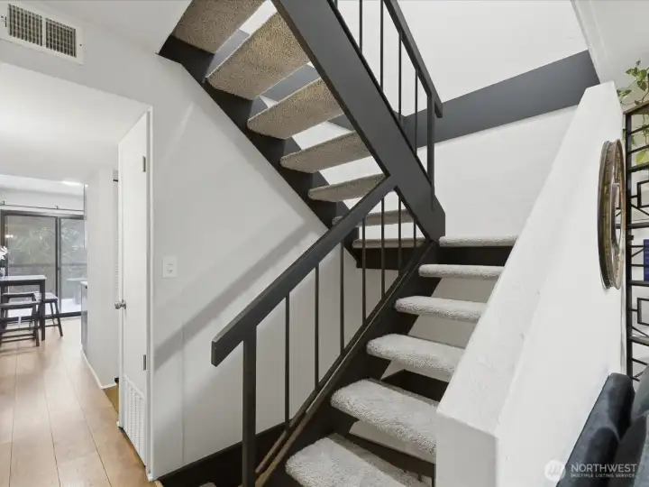 Three story home makes it feel large with spaces well seperated.