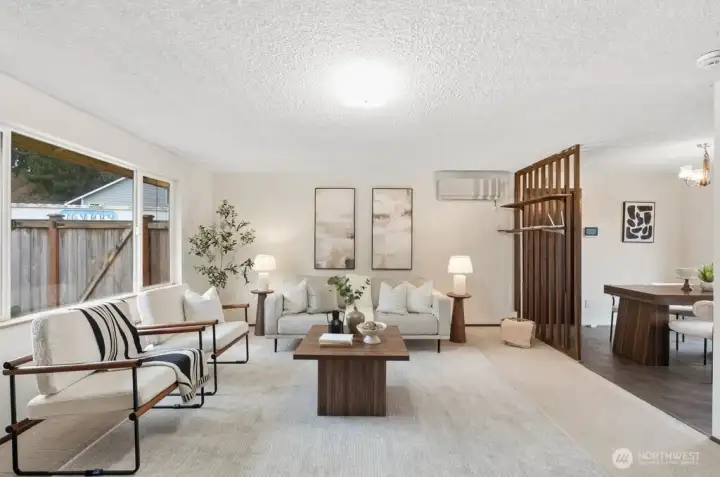 new carpet and mid century touches