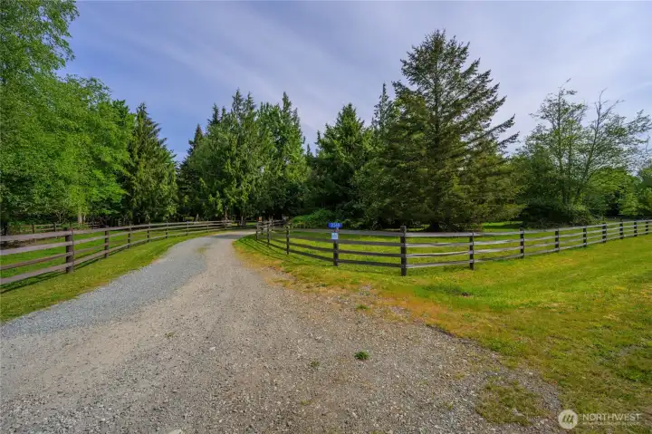 Fencing is high tensile, poly coated horse rail fencing.