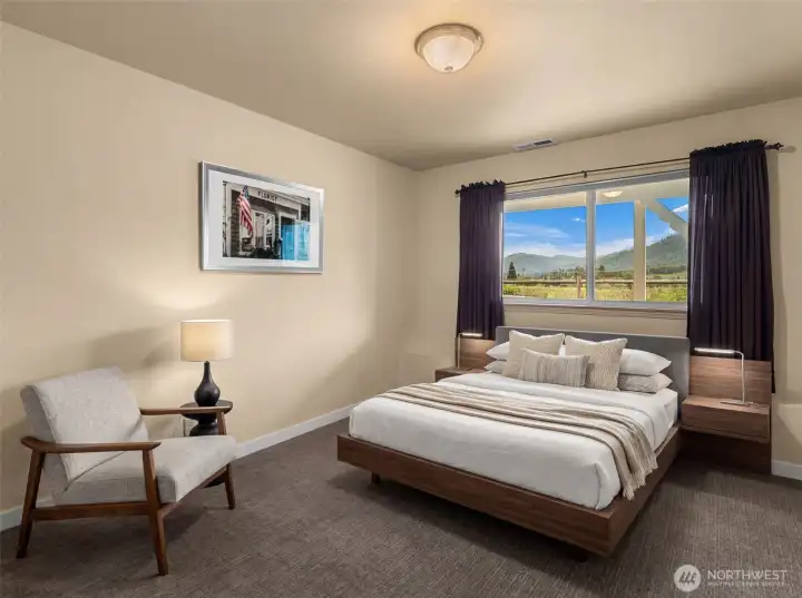 Room is virtually staged.
