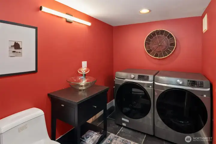 Lower level laundry and half bath Lower level laundry and half bath
