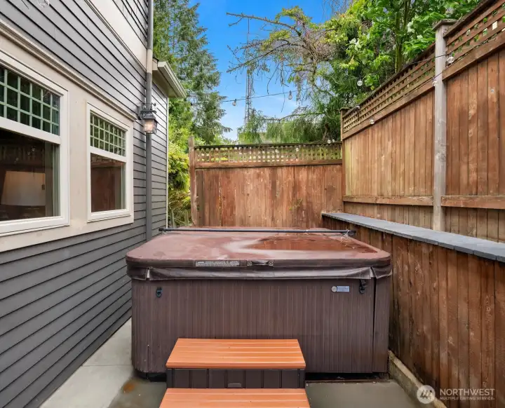 Soak in your private hot tub Soak in your private hot tub