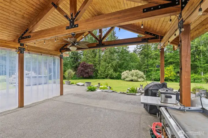 covered pergola entertainment patio