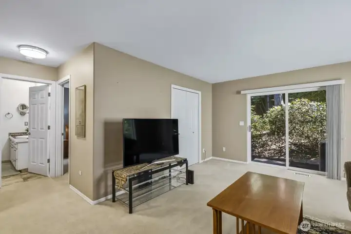 Lower level, bedroom and adjoining bath, walk out to patio