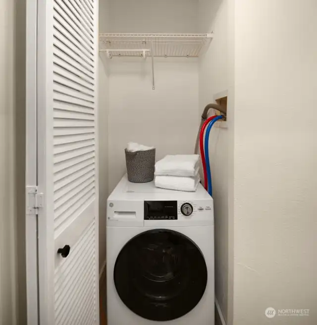 Washer/Dryer combo in unit.  Additional laundry option in builidng.