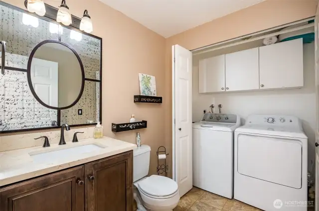 Newer, side by side washer & dryer and additonal storage.