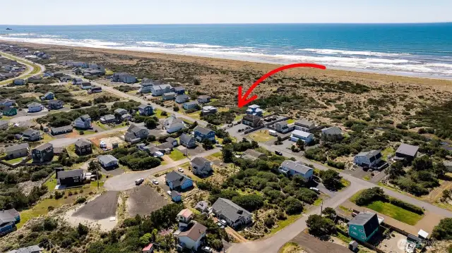 Arrow indicates estimated location of lot for sale