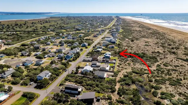 Arrow indicates estimated location of lot for sale