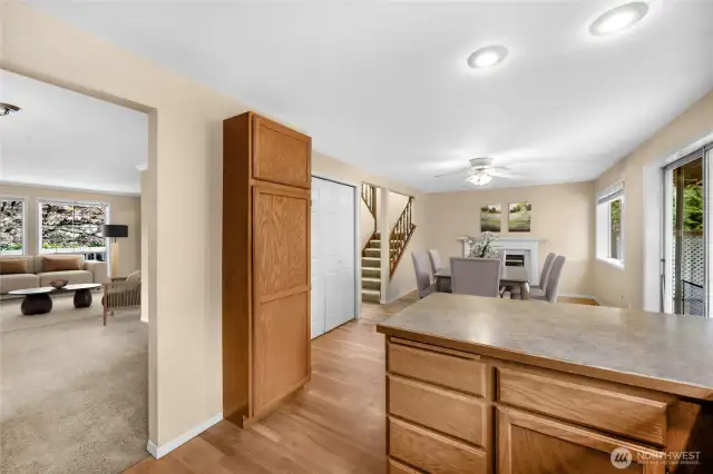 So many options in either part of the main level living space - virtually staged.