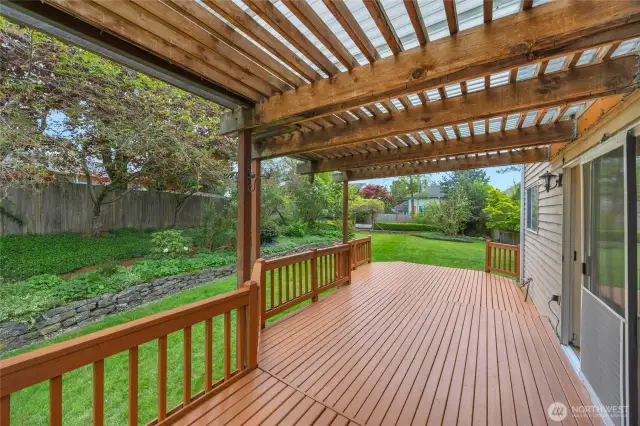 Or better yet, relax in the park-like back yard on your covered deck!