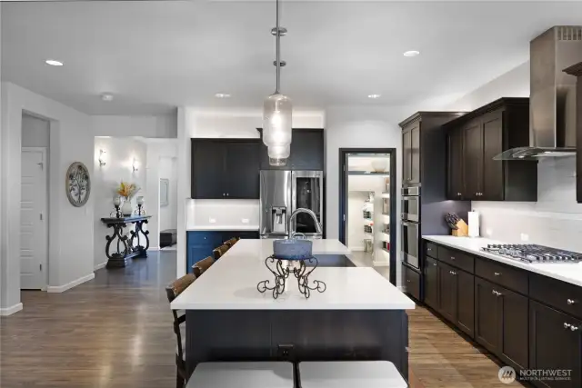 Kitchen island with farm sink.