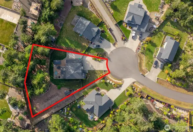 Extremely large & private lot.