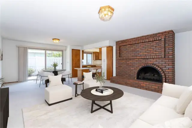 Staged photo, family room