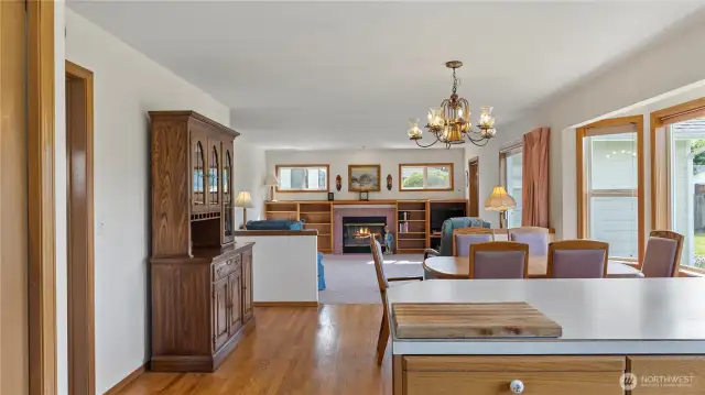 Living room with gas fireplace for cool nights